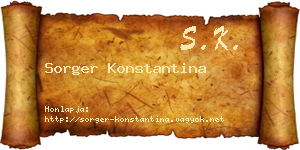 Sorger Konstantina névjegykártya